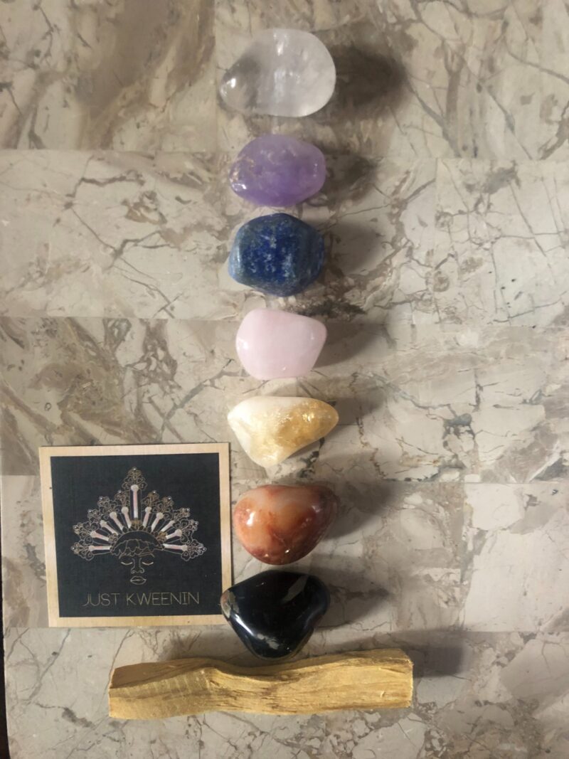 Tumbled Chakra Stones and Palo Santo Set