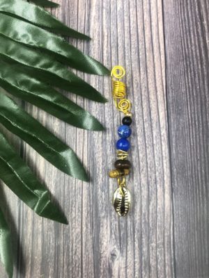 So Serene Blue Hair Jewel, Cowrie Shell, Cowrie Hair Jewel, Boho, Loc Jewelry
