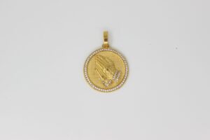Praying Hands Gold Plated Pendant