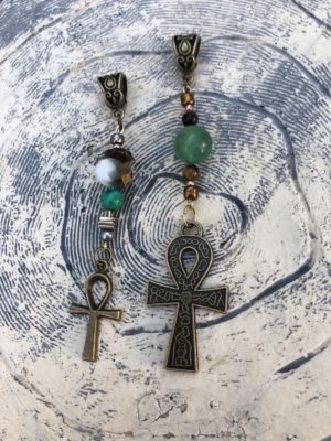 Ankh Hair Jewel Set, Boho, Loc Jewel, Loc Jewelry, Braid Accessories