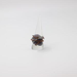 Small Blue Aventurine Aluminum and Copper Wire Wrapped Ring