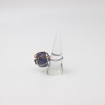Blue Aventurine Aluminum and Copper Wire Wrapped Ring