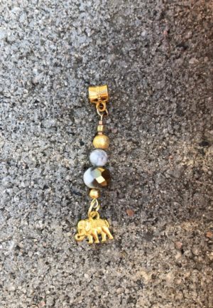 Gold Elephant Hair Jewel, Boho, Loc Jewel, Loc Jewelry, Braid Accessories