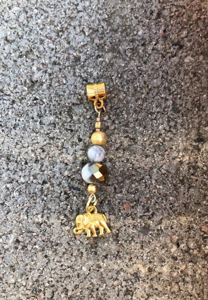 Gold Elephant Hair Jewel, Boho, Loc Jewel, Loc Jewelry, Braid Accessories