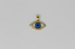 Gold plated Evil Eye pendant blue