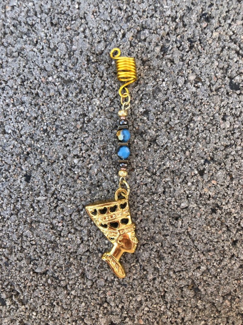 Gold Nefertiti Hair Jewel, Boho, Loc Jewel, Loc Jewelry, Braid Accessories