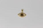 Evil Eye Gold Plated Pendant Brown