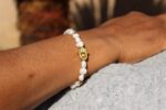 Fresh Water Pearl Gold Hamsa Beaded Bracelet