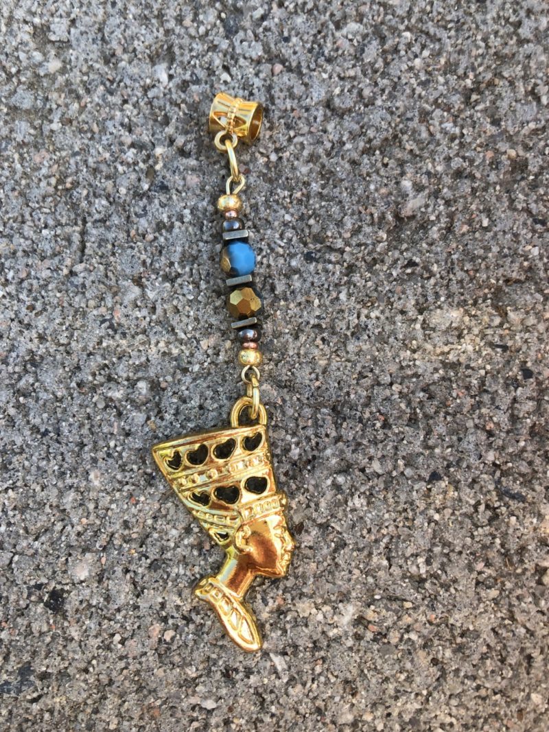 Gold Nefertiti Hair Jewel, Boho, Loc Jewel, Loc Jewelry, Braid Accessories - Image 2