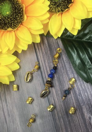 So Wavy Gold Hair Jewel Set, Boho, Loc Jewel, Loc Jewelry, Braid Accessories