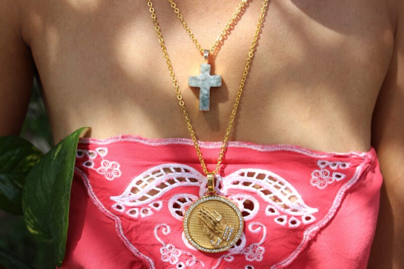 Praying Hands Gold Plated Pendant - Image 2