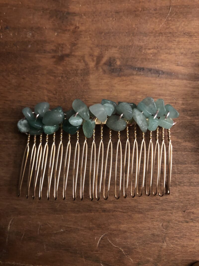 Green Aventurine Hair Comb