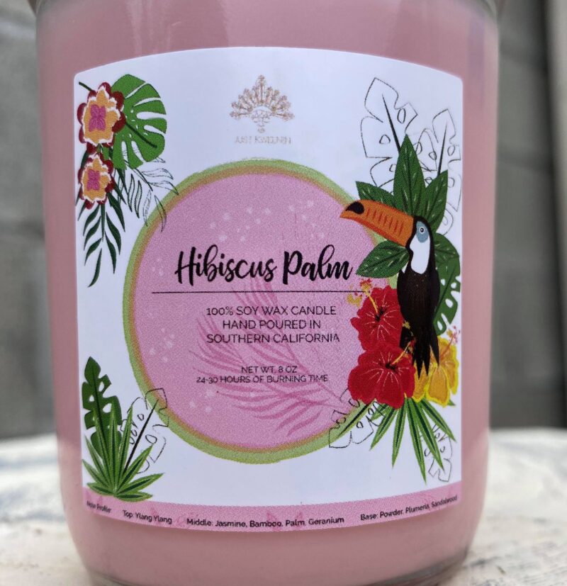 Hibiscus Palm Scented Candle - Image 2