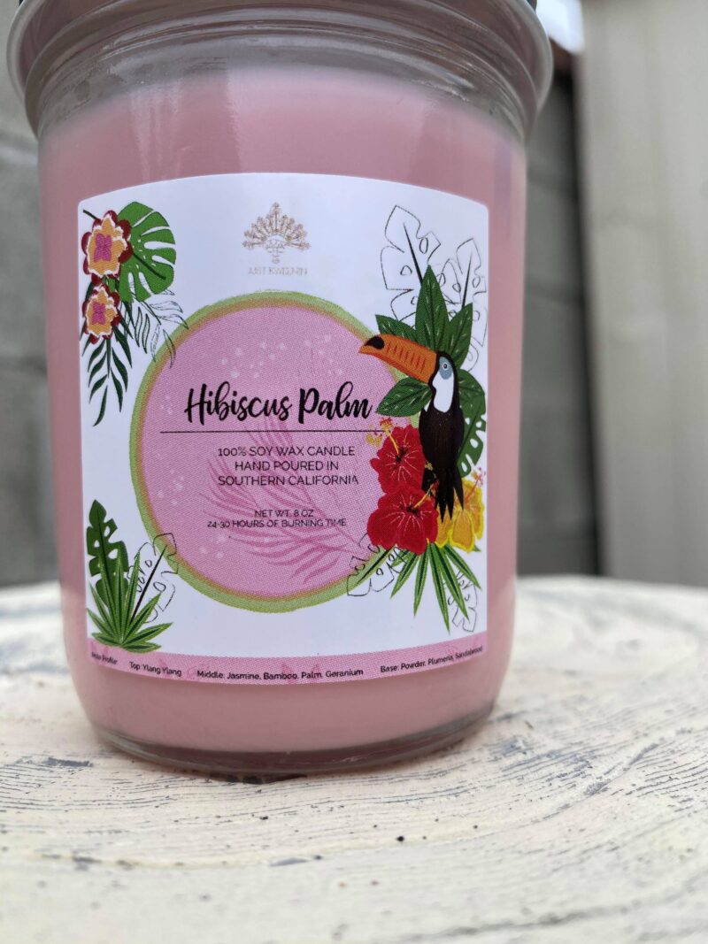 Hibiscus Palm Scented Candle - Image 3