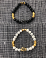Black & Gold Panther Charm Bracelet