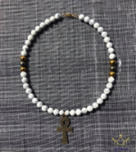 Howlite Ankh Beaded Necklace