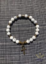 Howlite Ankh Beaded Bracelet