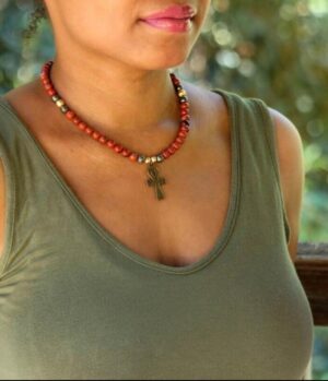 Jasper Ankh Beaded Necklace